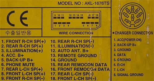 DAEWOO Car Radio Stereo Audio Wiring Diagram Autoradio connector wire